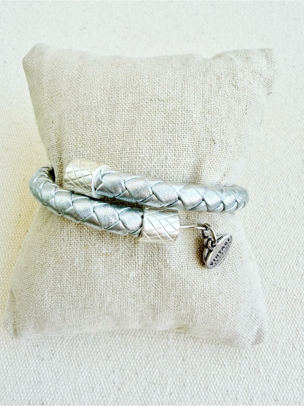 *Vintage Sixty Six Bracelet* ALEX & ANI Retired Leather Wrap~Silver